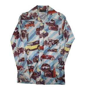 Vintage 70s Revenge Allover Photorealistic Automotive Button Up Shirt